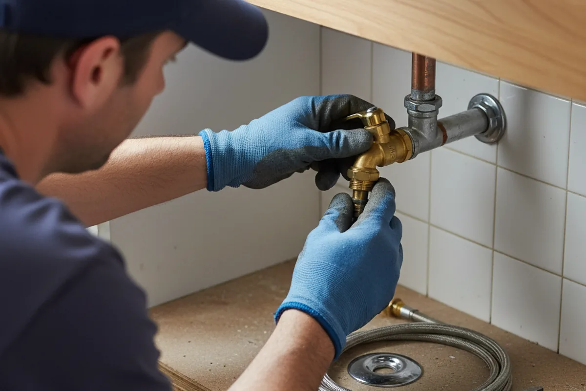 Shutoff valve and fitting work during Emergency Plumbing in Amo